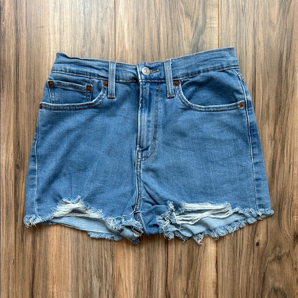 Levi's Classic Blue Distressed Jean Shorts